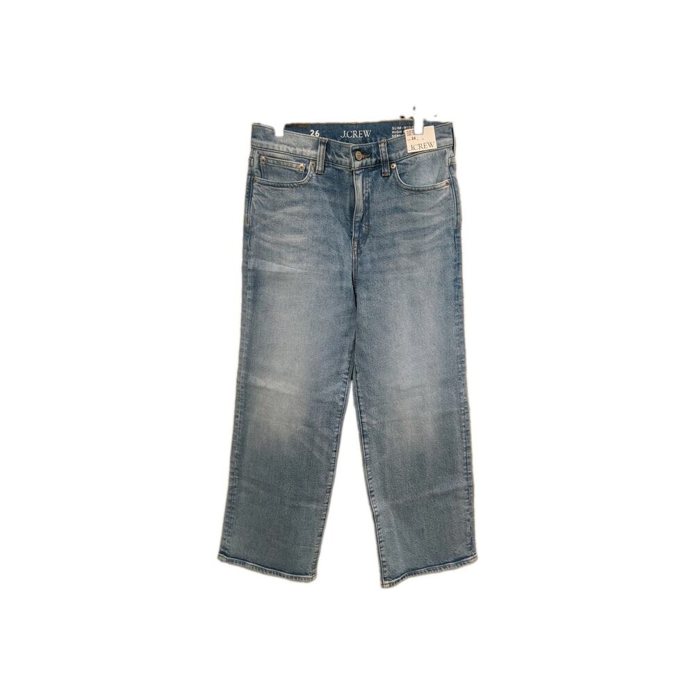 J Crew Slim Wide High Rise Semi Stretch Women's Size 26 Cotton NWT